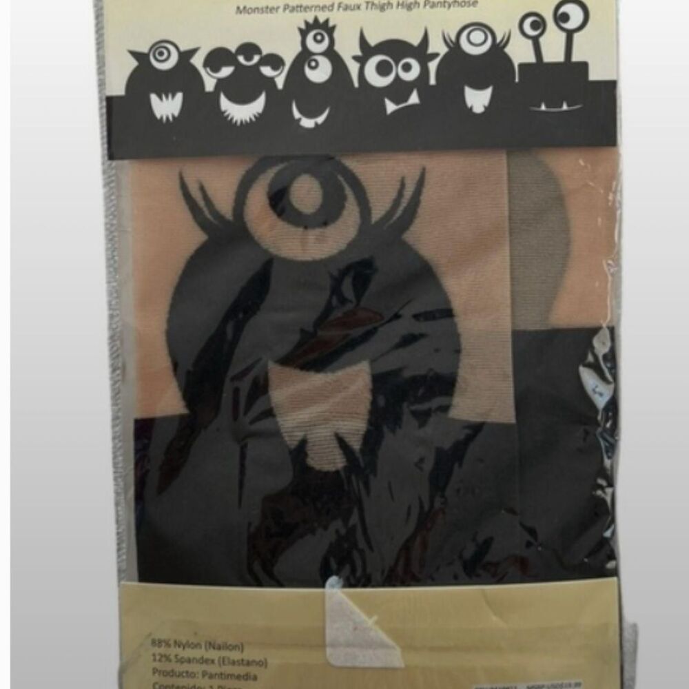 Angelina Tights One Size Monster Faux Thigh High Halloween Goth NWT - Picture 3 of 3